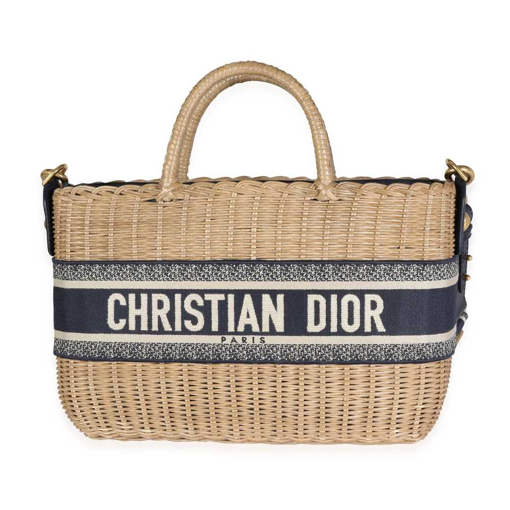 Dior Christian Dior Oblique Jacquard Wicker Basket Bag - Gem