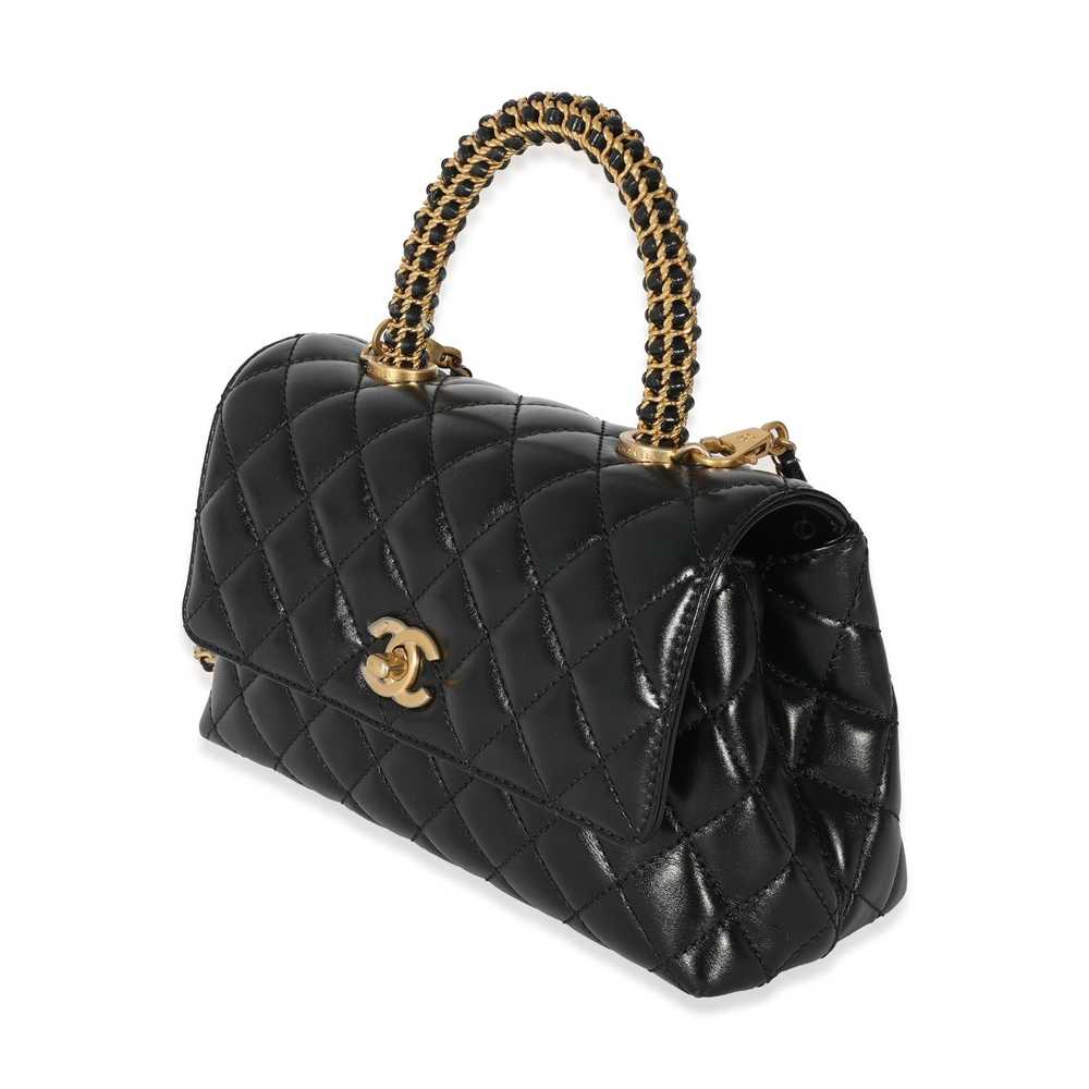 Chanel Chanel 22P Black Quilted Small Coco Top Ha… - image 2