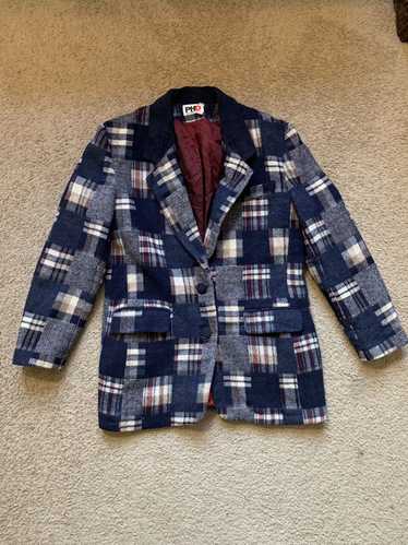 Vintage VINTAGE PLAID PATCH DETAILS BLAZER