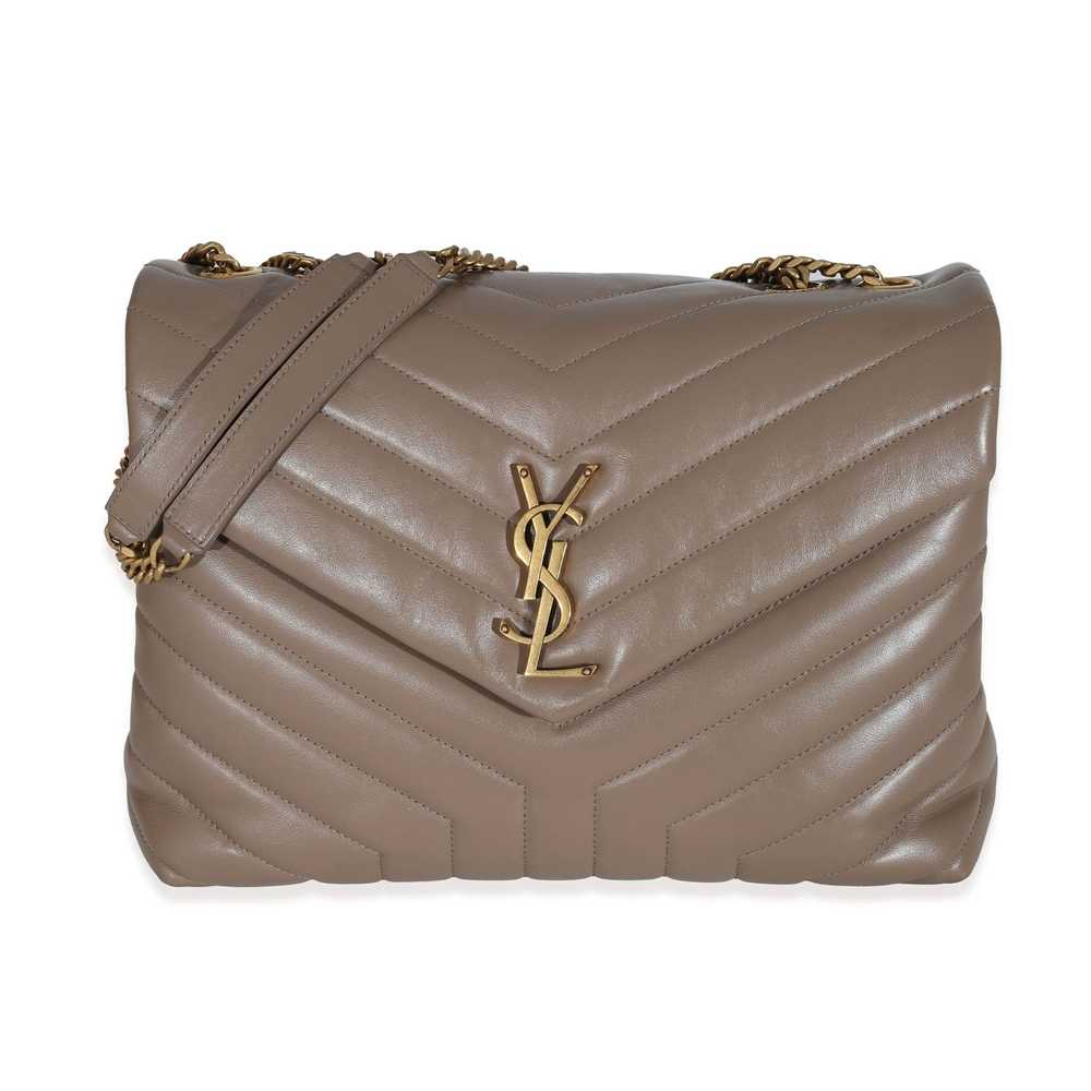 Yves Saint Laurent Saint Laurent Grey Brown Leather Medium Loulou Bag