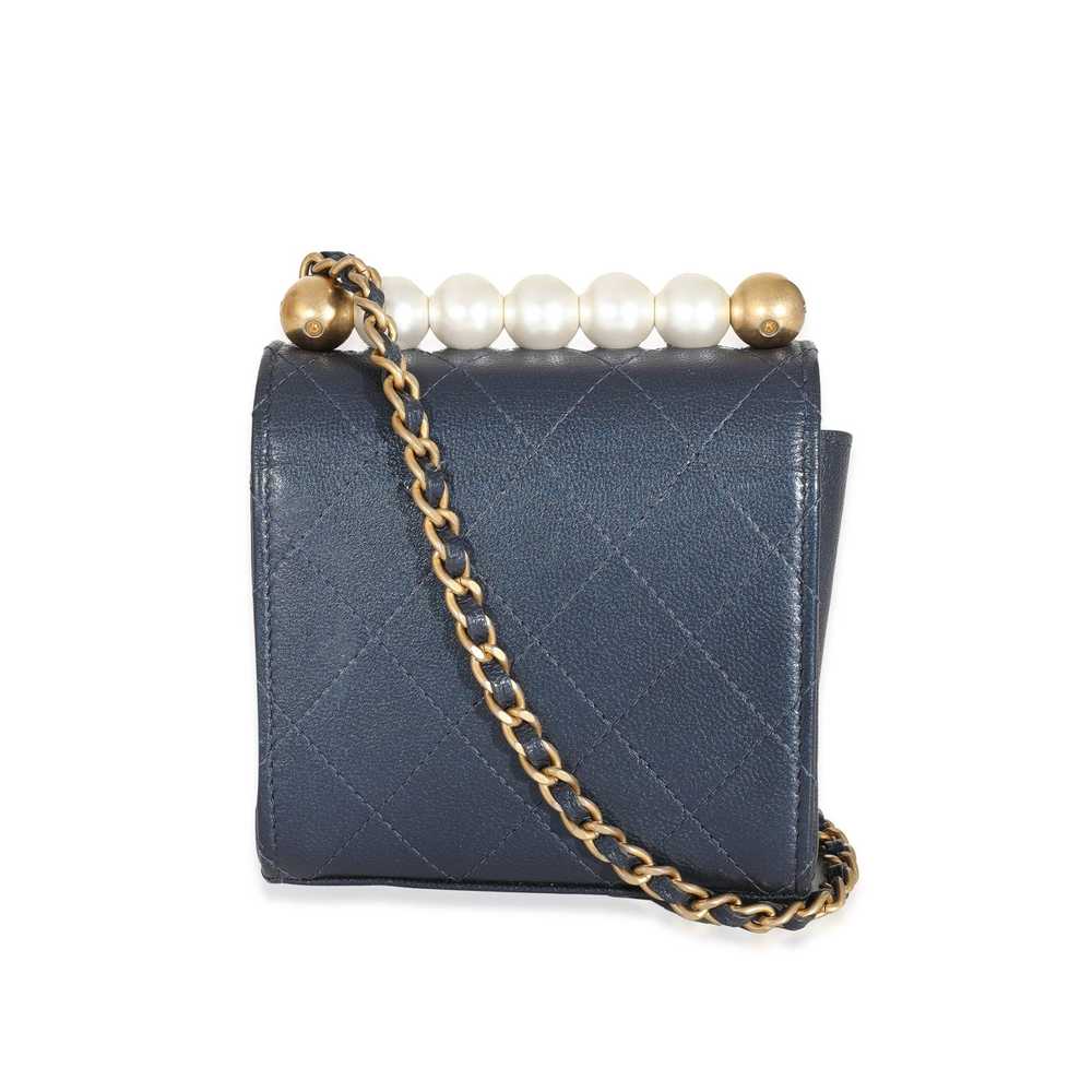 Chanel Chanel Navy Goatskin Chic Pearls Mini Flap… - image 3