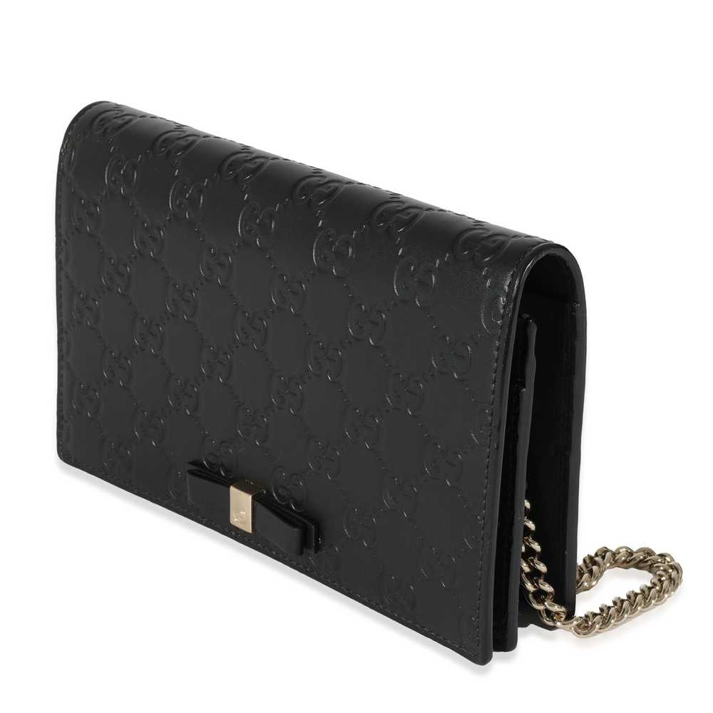 Gucci Gucci Black Leather Guccissima Bow Chain Wa… - image 2