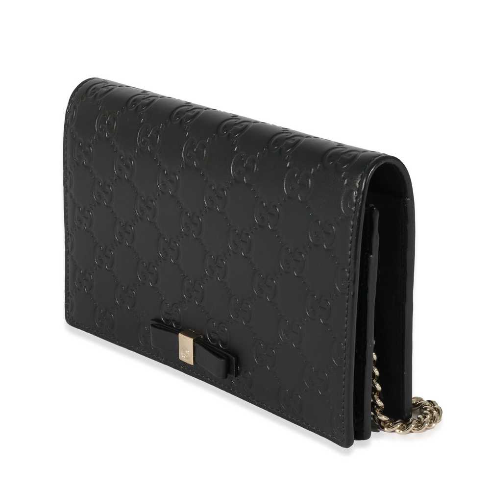 Gucci Gucci Black Leather Guccissima Bow Chain Wa… - image 3