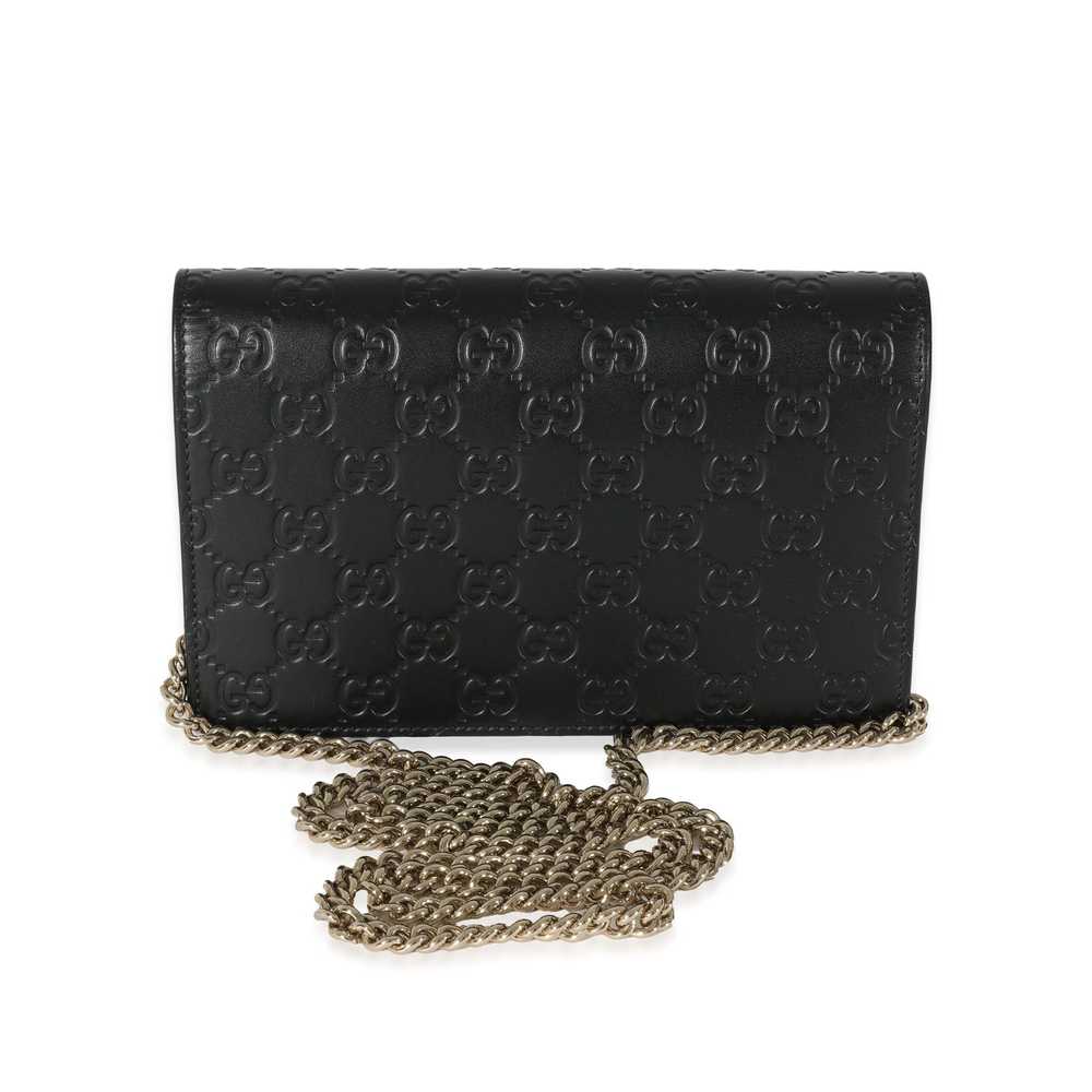 Gucci Gucci Black Leather Guccissima Bow Chain Wa… - image 5