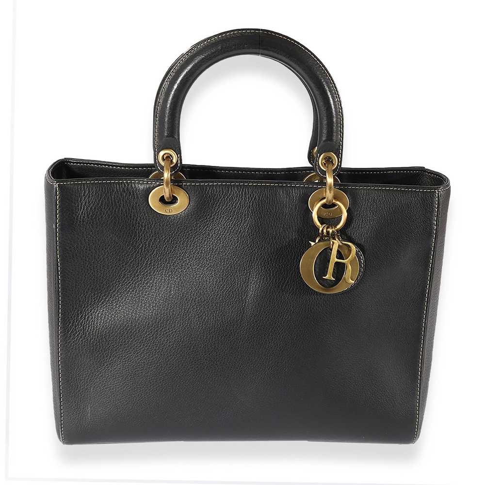 Dior Christian Dior Black Leather Large Lady Dior… - image 1