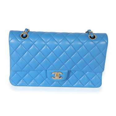 Chanel Chanel Blue Quilted Lambskin Medium Double… - image 1