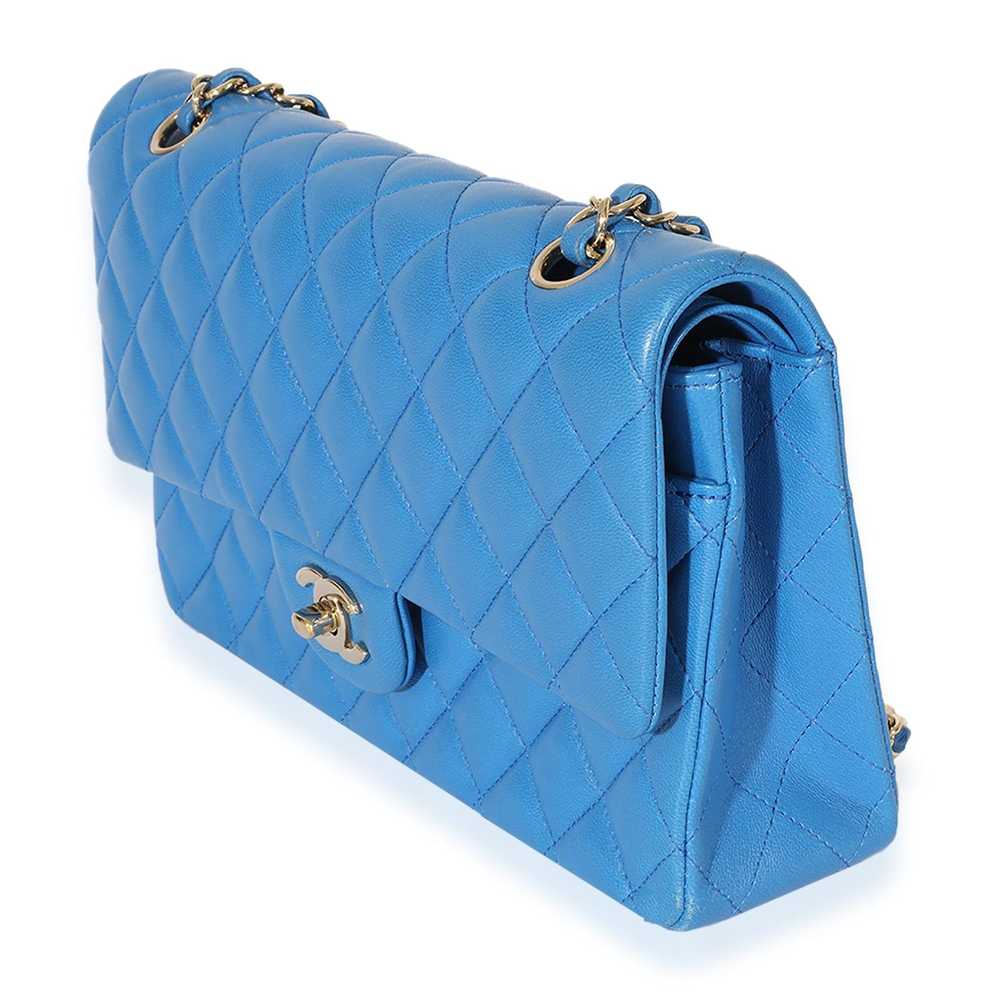 Chanel Chanel Blue Quilted Lambskin Medium Double… - image 2