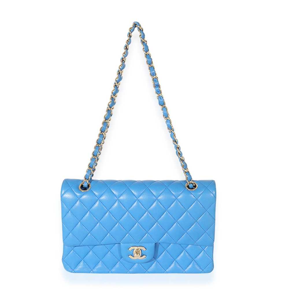Chanel Chanel Blue Quilted Lambskin Medium Double… - image 4