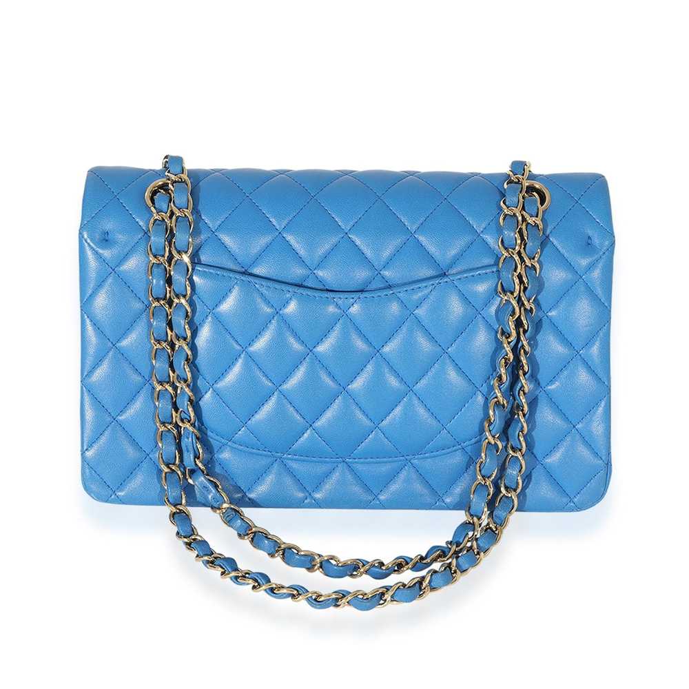 Chanel Chanel Blue Quilted Lambskin Medium Double… - image 5