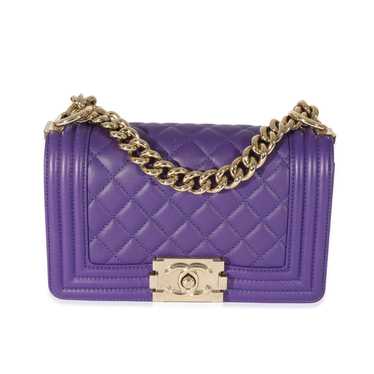 Chanel Chanel Purple Lambskin Small Boy Bag - image 1