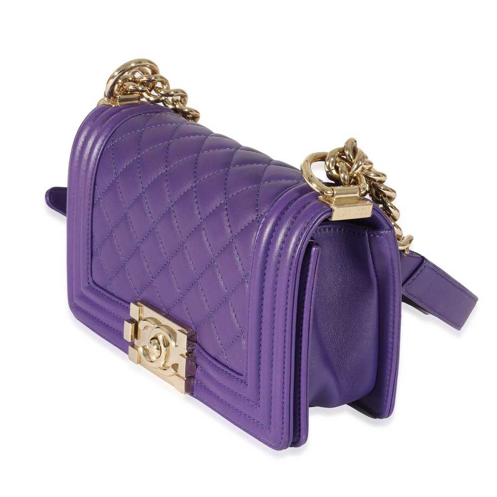 Chanel Chanel Purple Lambskin Small Boy Bag - image 2