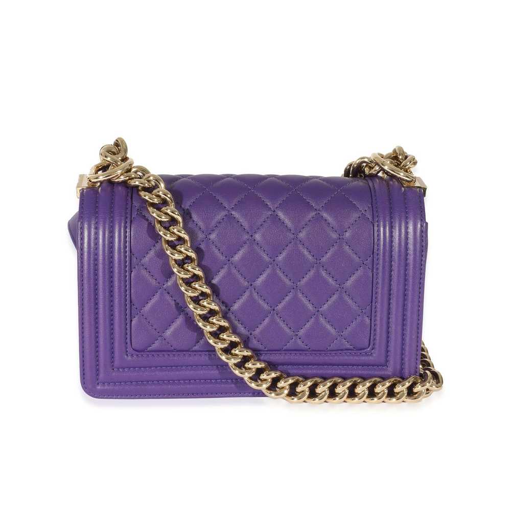 Chanel Chanel Purple Lambskin Small Boy Bag - image 3