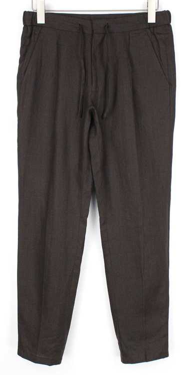 Suitsupply AMES PLEAT UK30R Dark Brown Linen Draw… - image 1