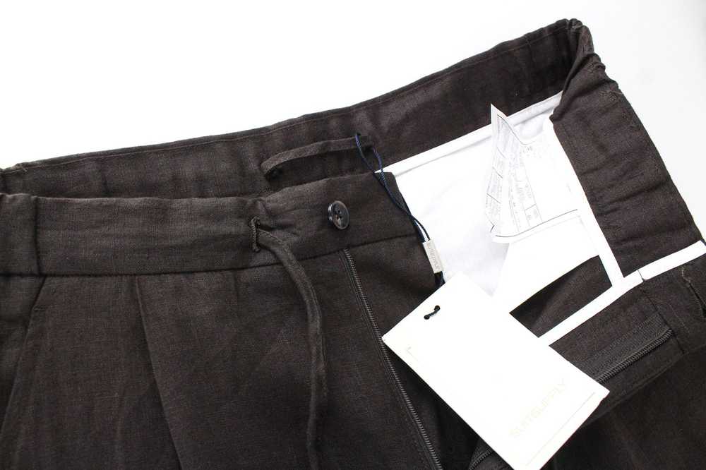 Suitsupply AMES PLEAT UK30R Dark Brown Linen Draw… - image 3