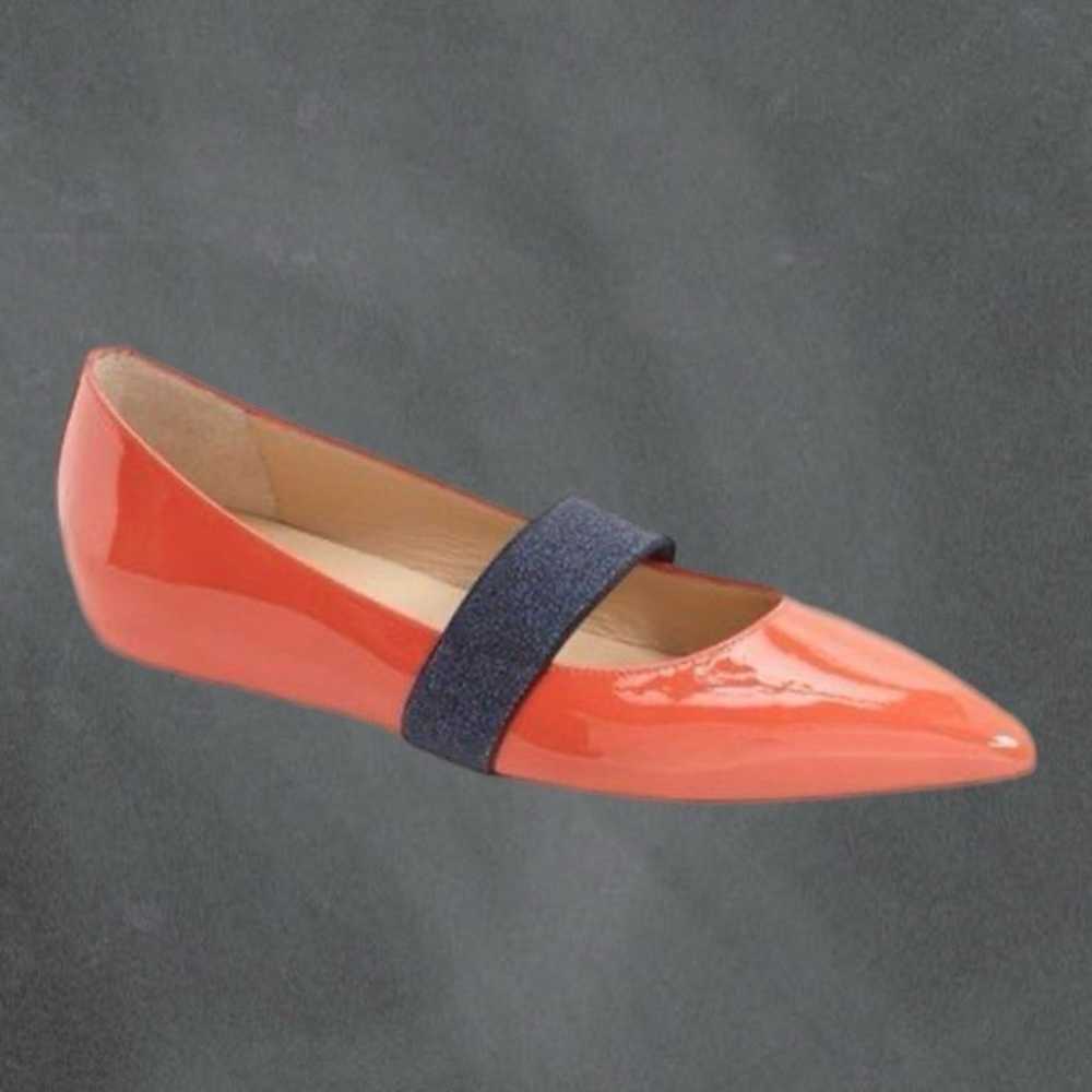 "Dora" Ballet Flat in Coral Patent Leather by des… - image 2