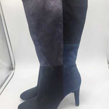 Rialto Patchwork Blue Tall Knee High Faux Suede He