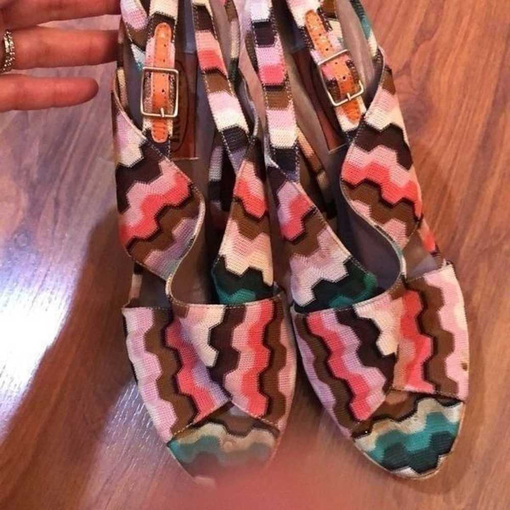 Missoni Open toe cork sandal platforms. 5 inch si… - image 4