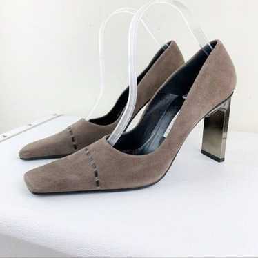 Diego Dolcini Taupe Suede Snip Toe Pumps - image 1