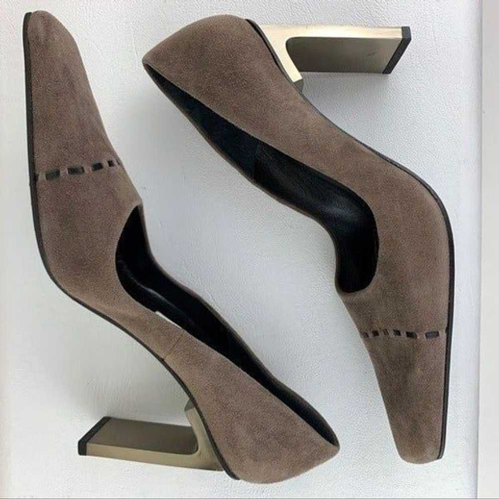 Diego Dolcini Taupe Suede Snip Toe Pumps - image 2