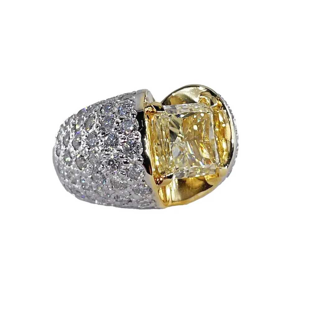 Vintage “Canary” GIA 7.02ctw Natural Fancy YELLOW… - image 2