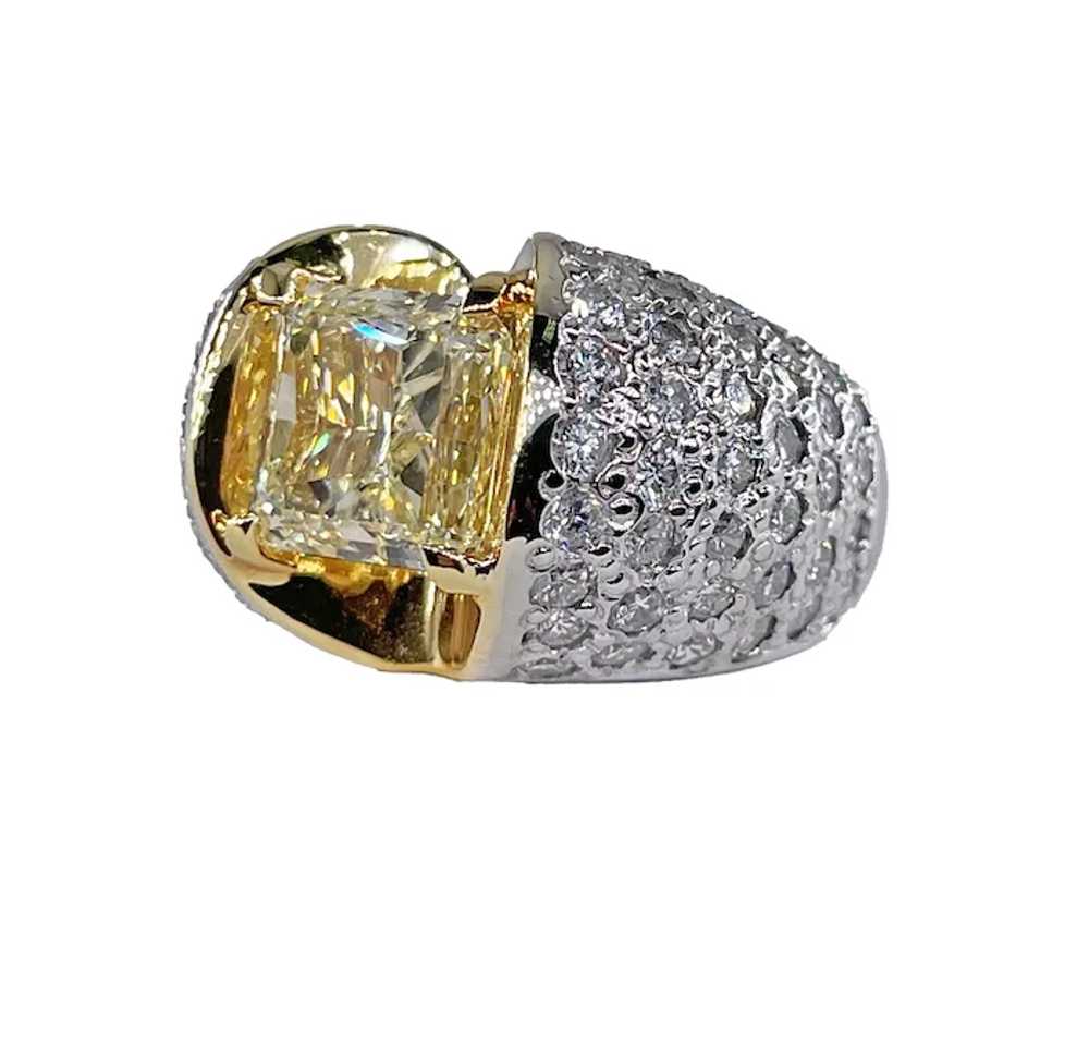 Vintage “Canary” GIA 7.02ctw Natural Fancy YELLOW… - image 3