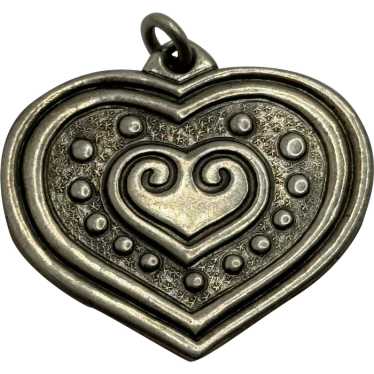 Vintage Kalevala Koru Sterling Silver Eura Heart … - image 1