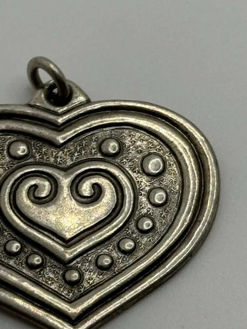 Vintage Kalevala Koru Sterling Silver Eura Heart … - image 3