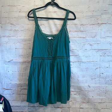 Oneill Dress Womens XL Green Mariah Babydoll V ne… - image 1
