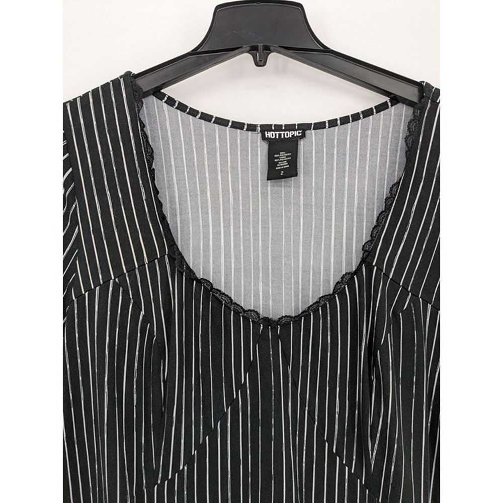 Hot Topic Pinstripe Scoop Neck Long Bell Sleeve W… - image 7