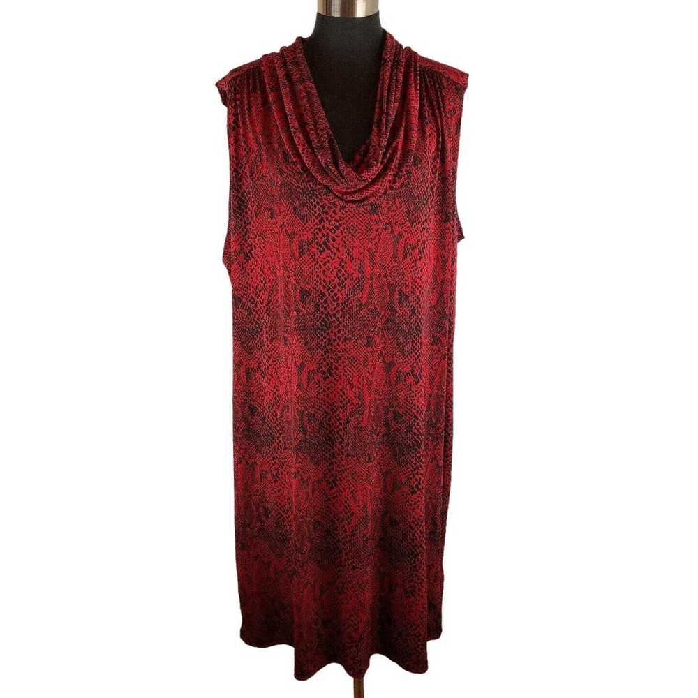 Michael Kors Women Dress 3X Plus Red Black Snakes… - image 1
