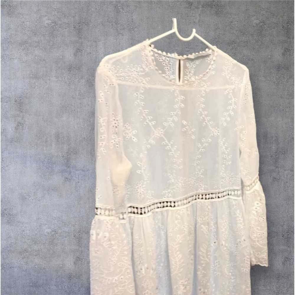 Zara chiffon white lace dress size Large - image 1