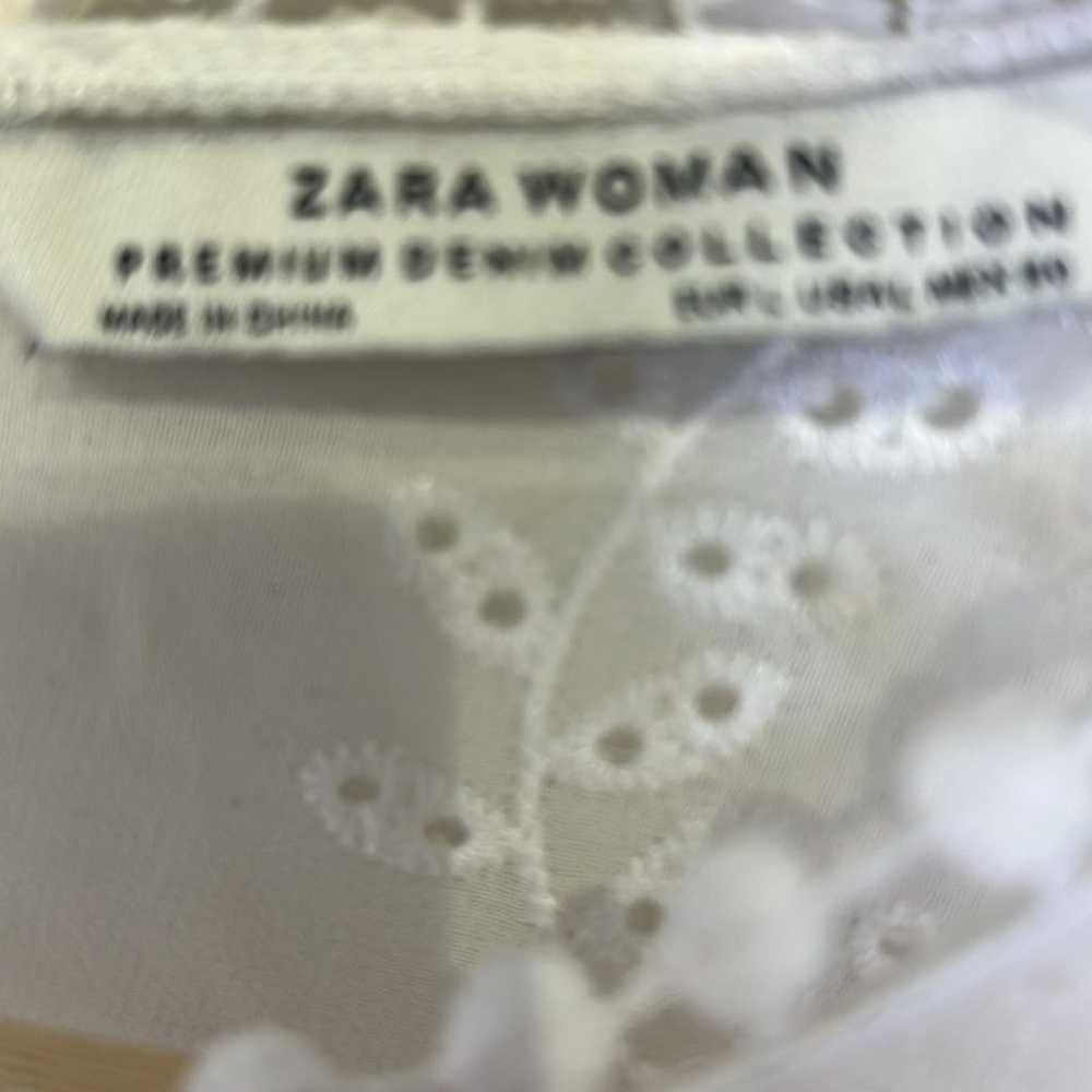Zara chiffon white lace dress size Large - image 5