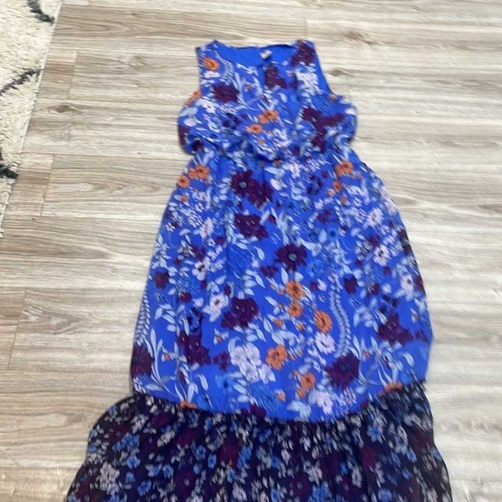 Chico's blue floral print maxi dress size 12 - image 2