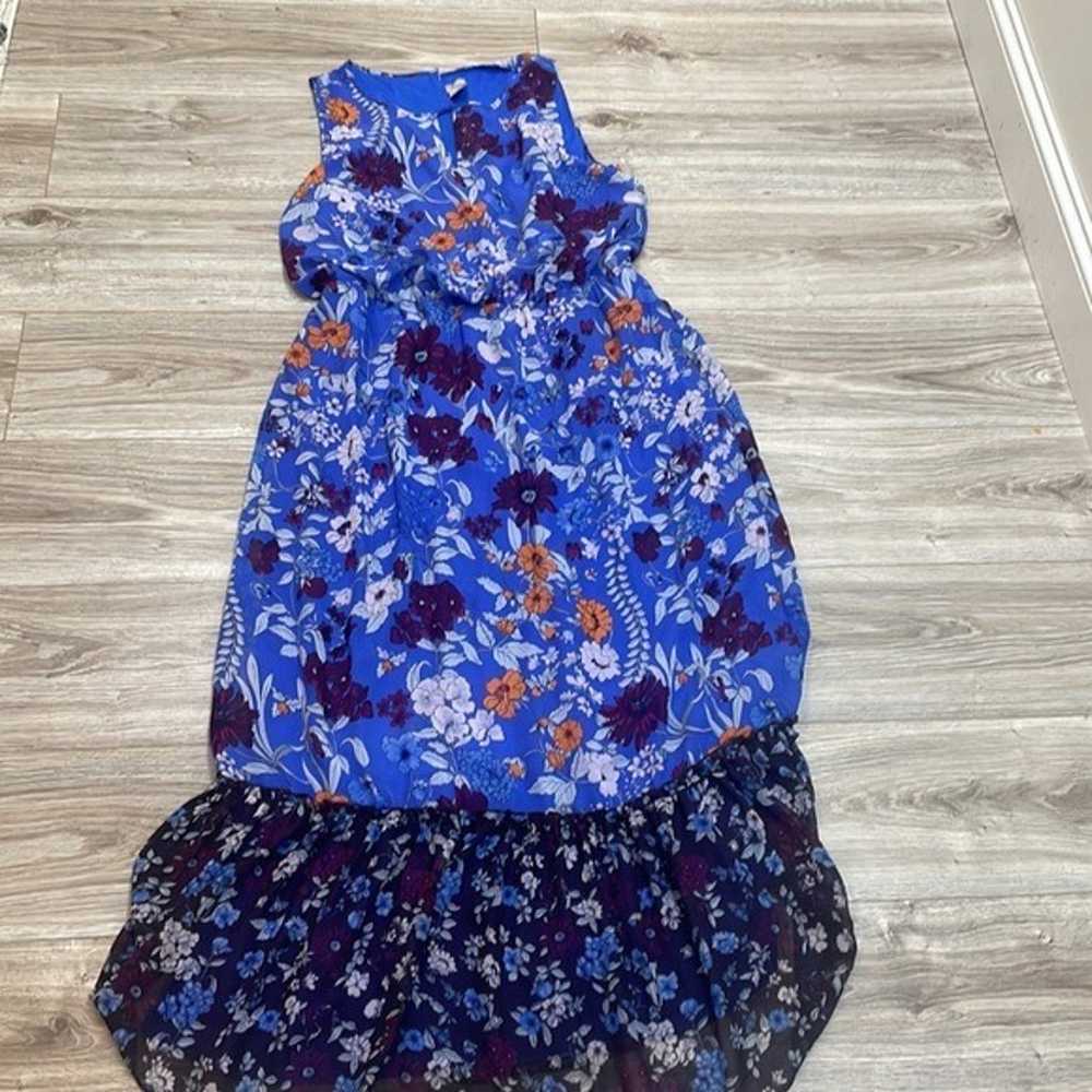 Chico's blue floral print maxi dress size 12 - image 3