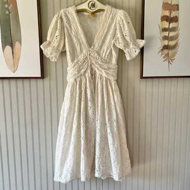 Anthropologie Love the Label White Eyelet Lace Vi… - image 1