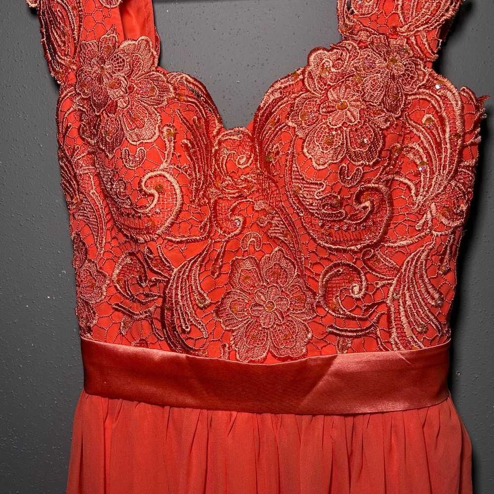 Coral wedding or prom dress size 8 - image 4