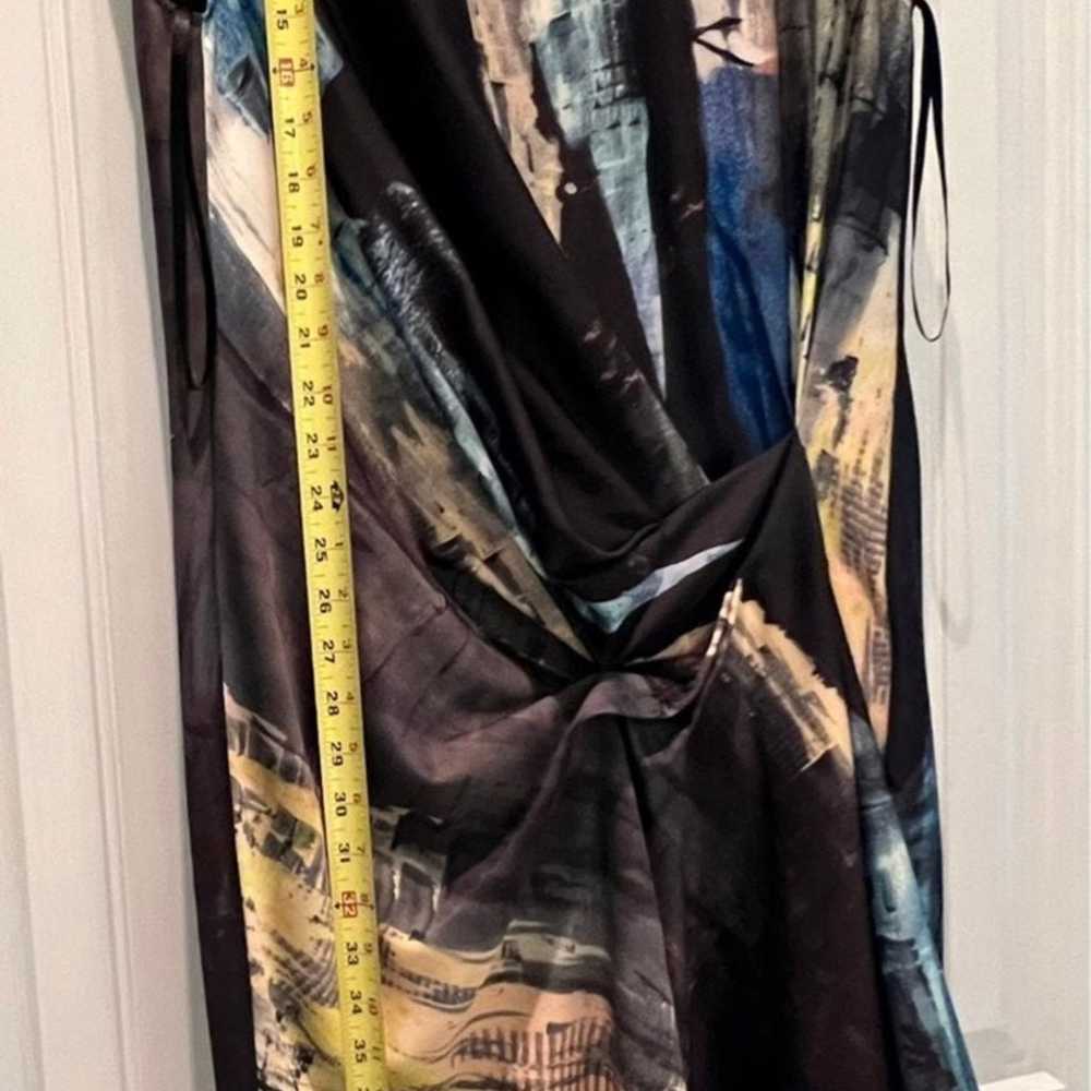RACHEL Roy dress 6 NWOT silky black blue capsleev… - image 1