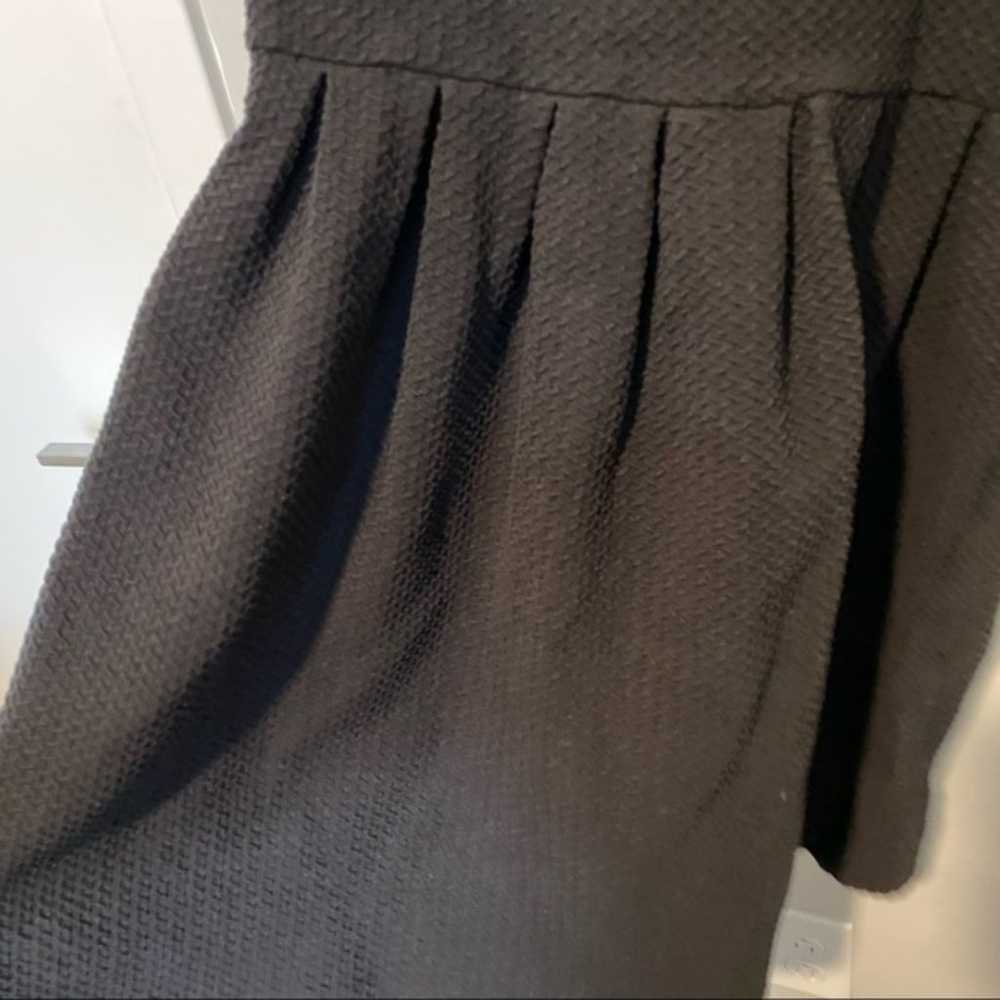 Ganni Women's Black Textured A-Line Short Sleeve … - image 3
