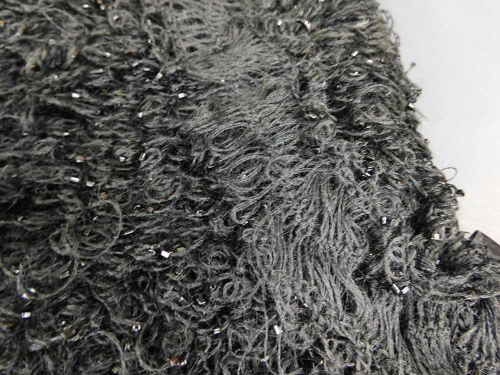 Antique Victorian Black Knit Winter Bonnet Very F… - image 9