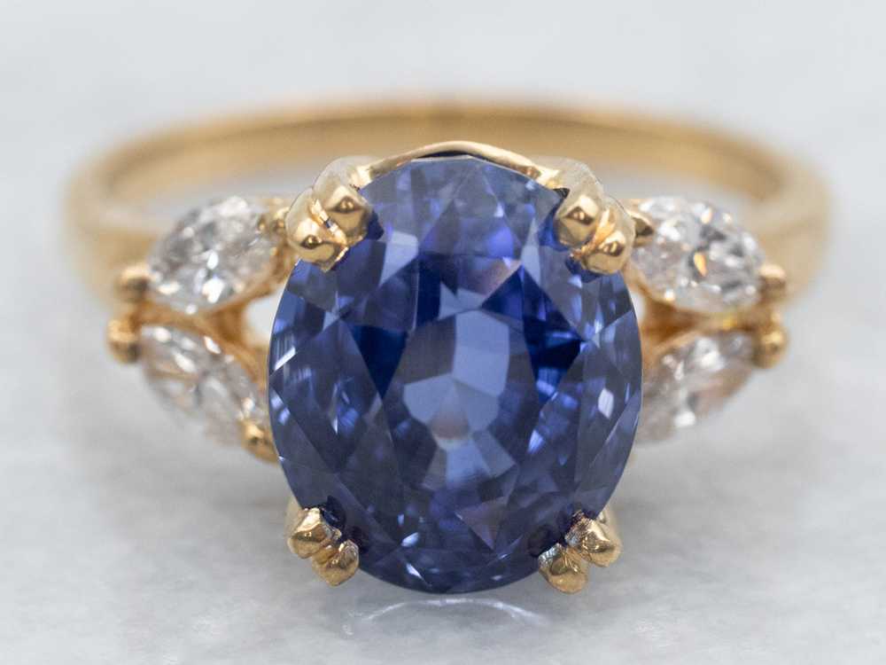 High-End Sapphire and Diamond Engagement Ring - image 1