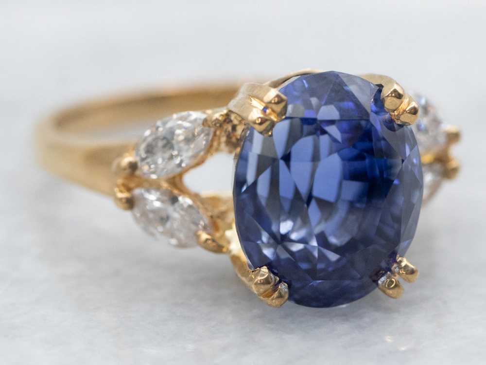 High-End Sapphire and Diamond Engagement Ring - image 2