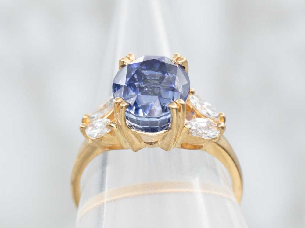 High-End Sapphire and Diamond Engagement Ring - image 3