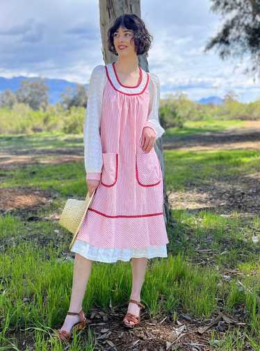 The Jane Dress - Vintage 1970s cotton pinstripe dr