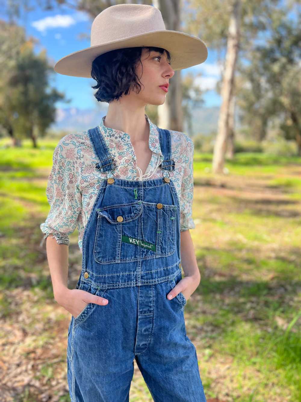 The Delilah Overalls - Vintage dark denim carpent… - image 3