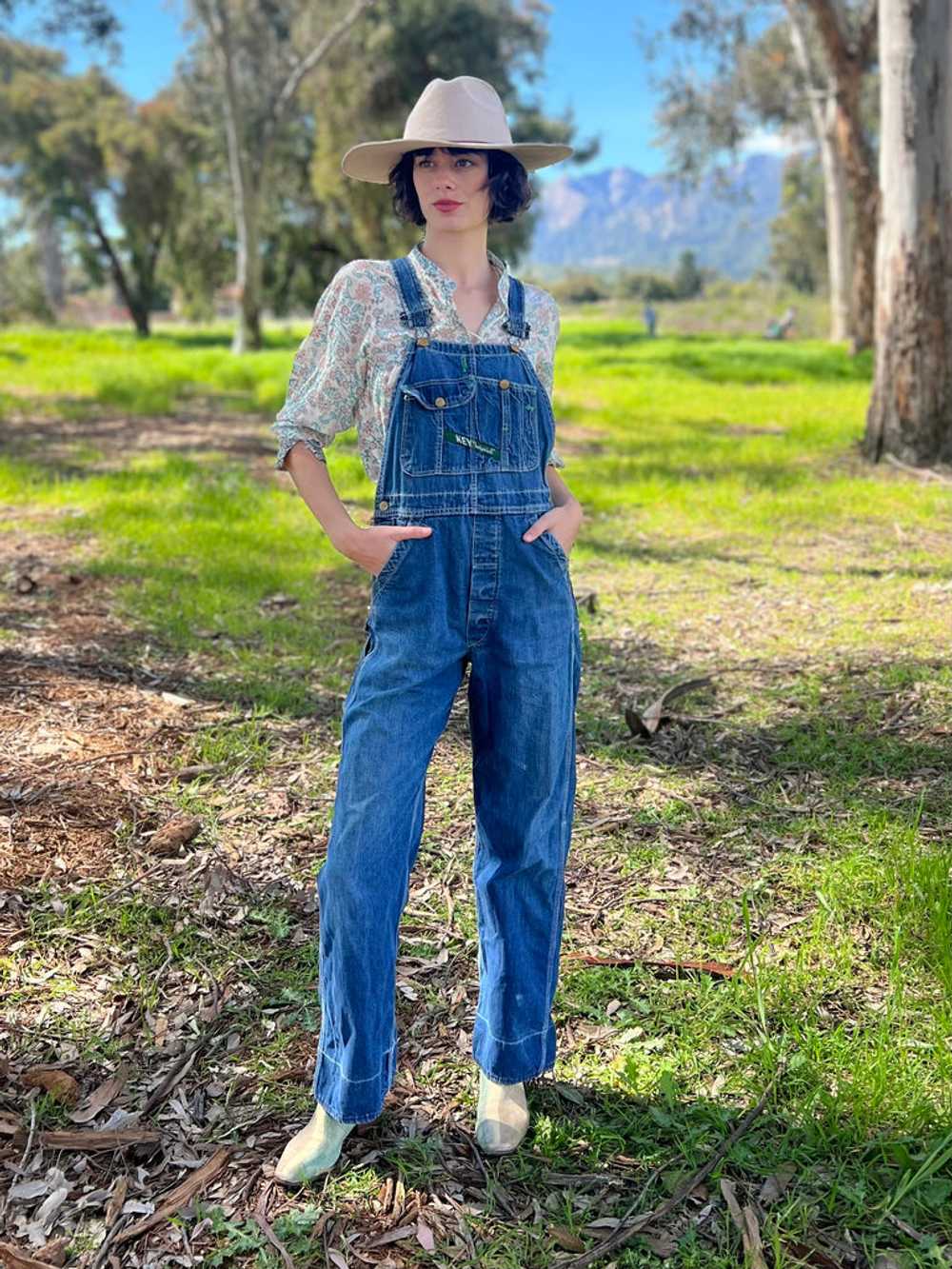 The Delilah Overalls - Vintage dark denim carpent… - image 6