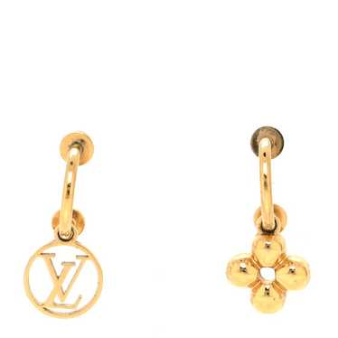 LOUIS VUITTON Brass Blooming Earrings Gold