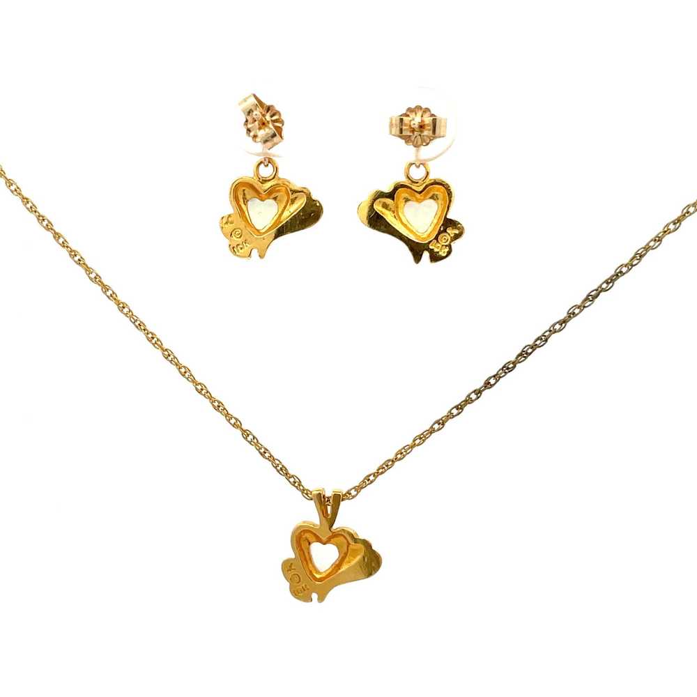 10K Black Hills Gold Landstrom Heart Opal Earring… - image 3