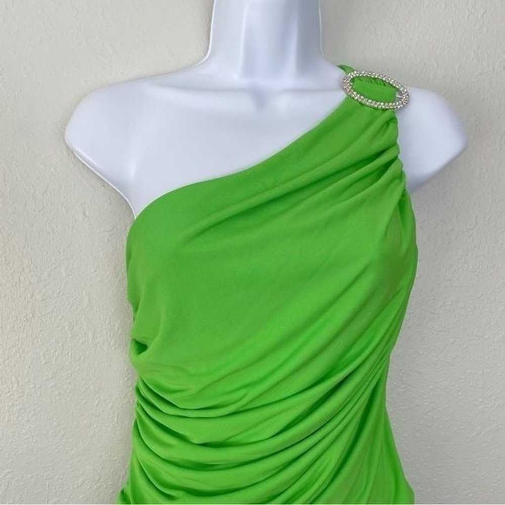 Ramy Brook green dolly one shoulder ruched mini d… - image 4