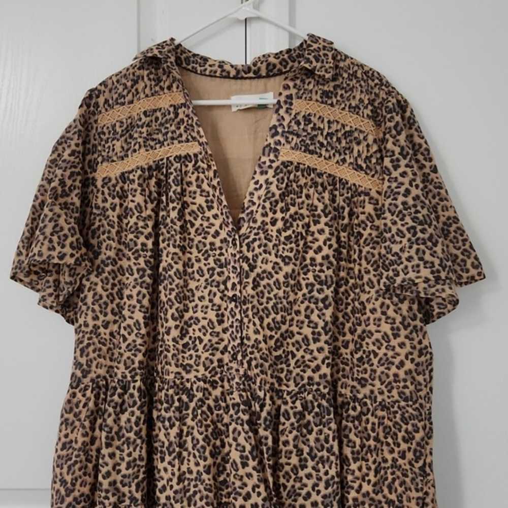 Anthropologie Georgina Tiered Shirt Dress, Leopar… - image 5