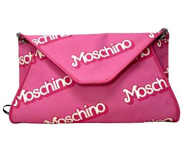 Moschino Barbie Pink Saffiano Leather Clutch with… - image 1